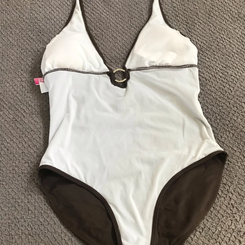 Chocolate brown halter swim suit in EUC. - Picture 8 of 9